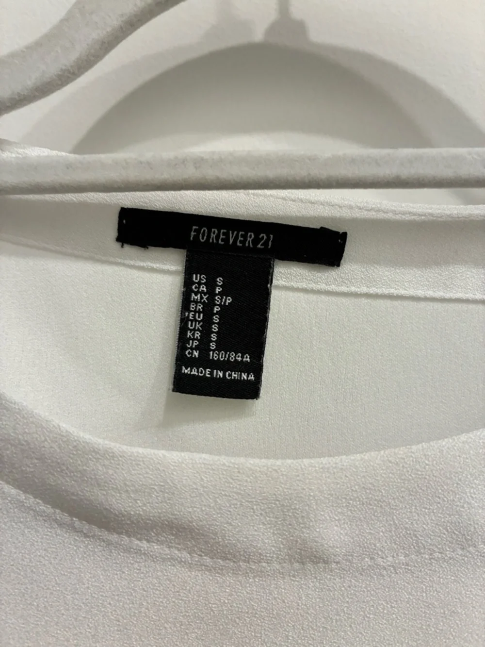 Forever 21 White Short Sleeve Top with Black Side Stripe - Picture 2 of 3